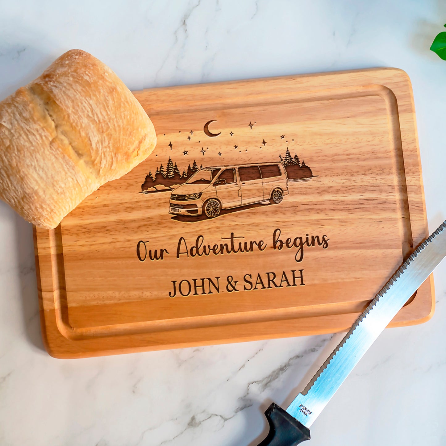 Personalised Campervan Board, Camping Board, Rectangle Cutting Board, Chopping Boards (Copy)