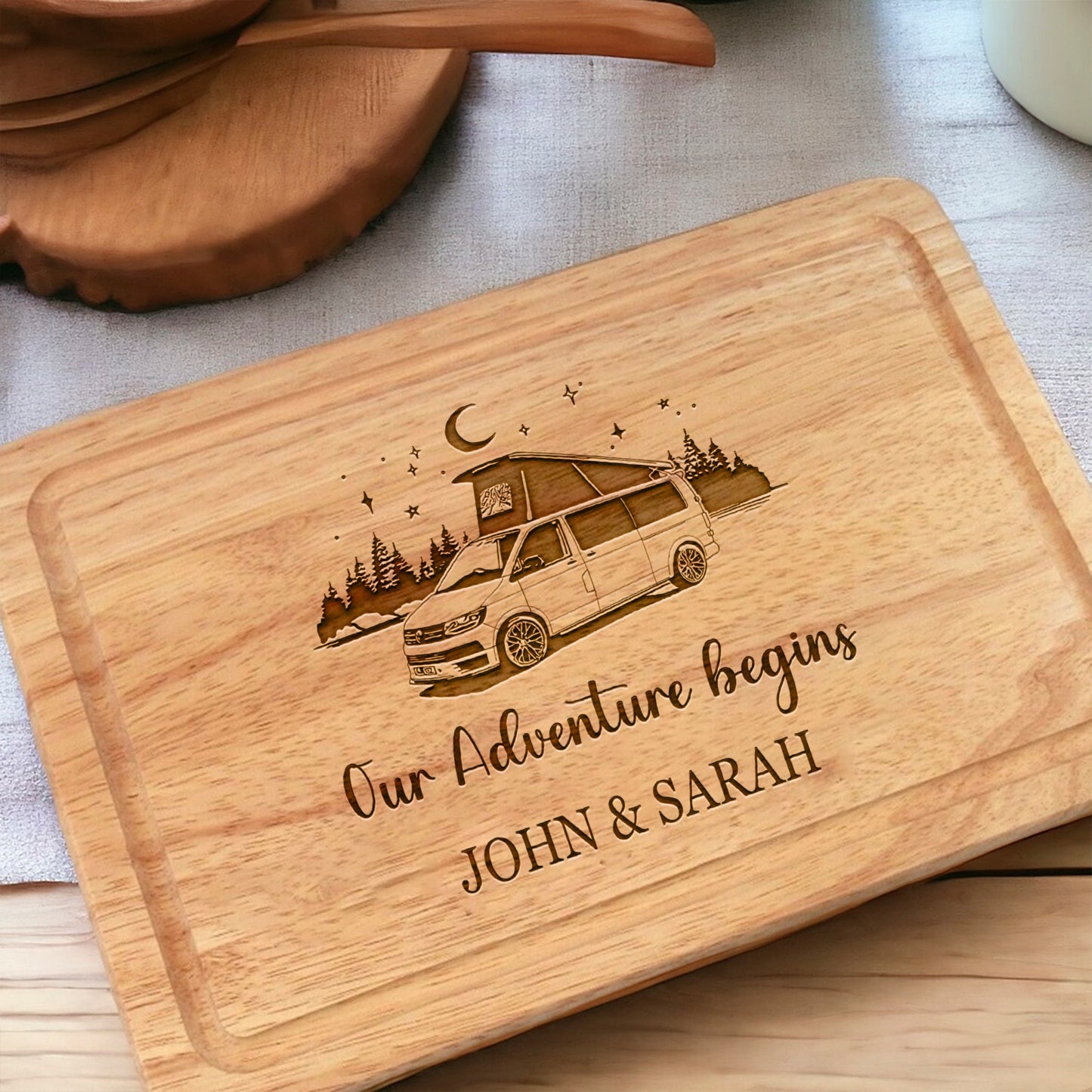 Personalised Pop Top Campervan Board, Camping Board, Rectangle Cutting Board, Chopping Boards