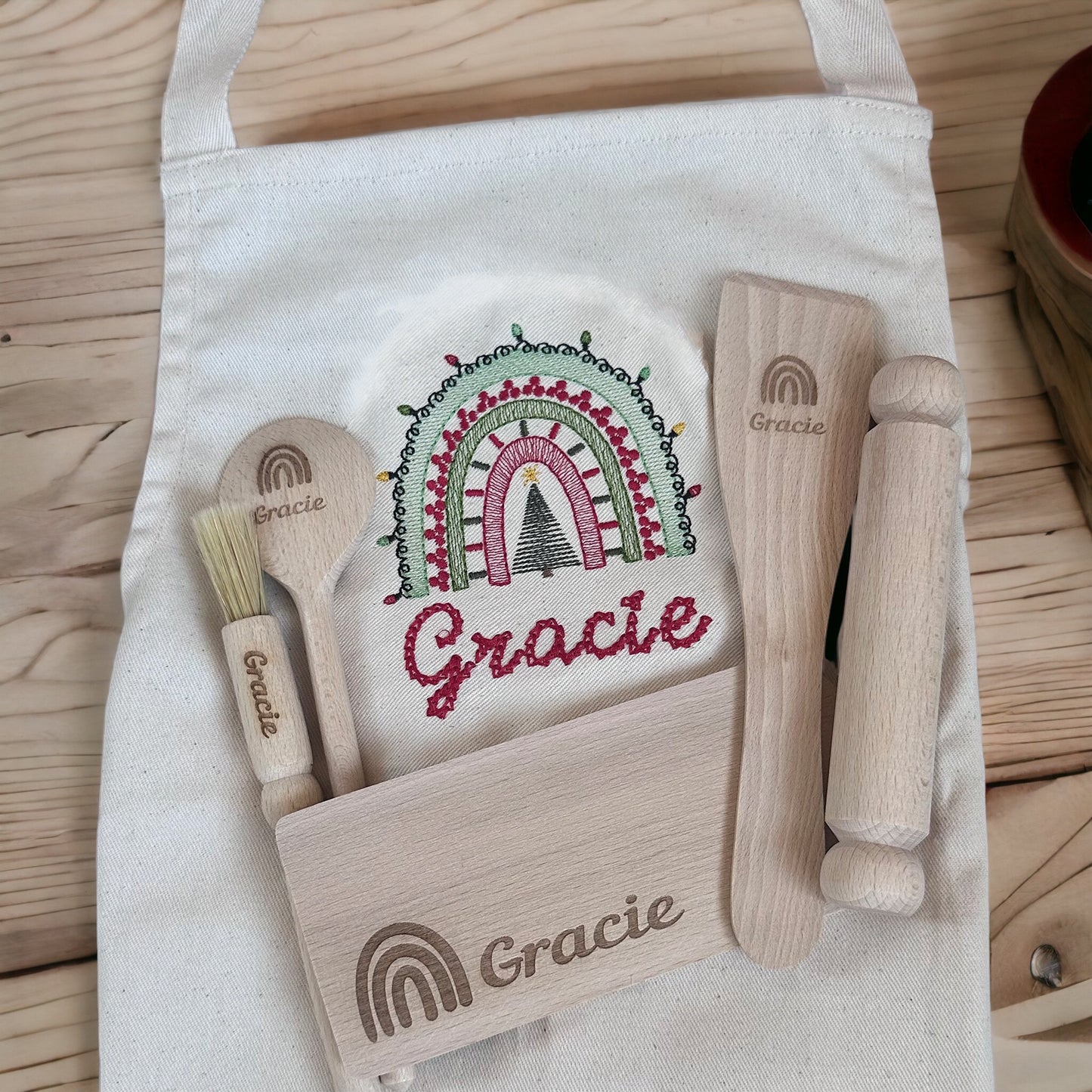 Children's Personalised Christmas Baking Set