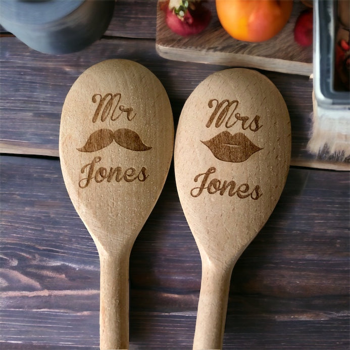 Personalised Engraved Wedding Wooden Spoon Gift