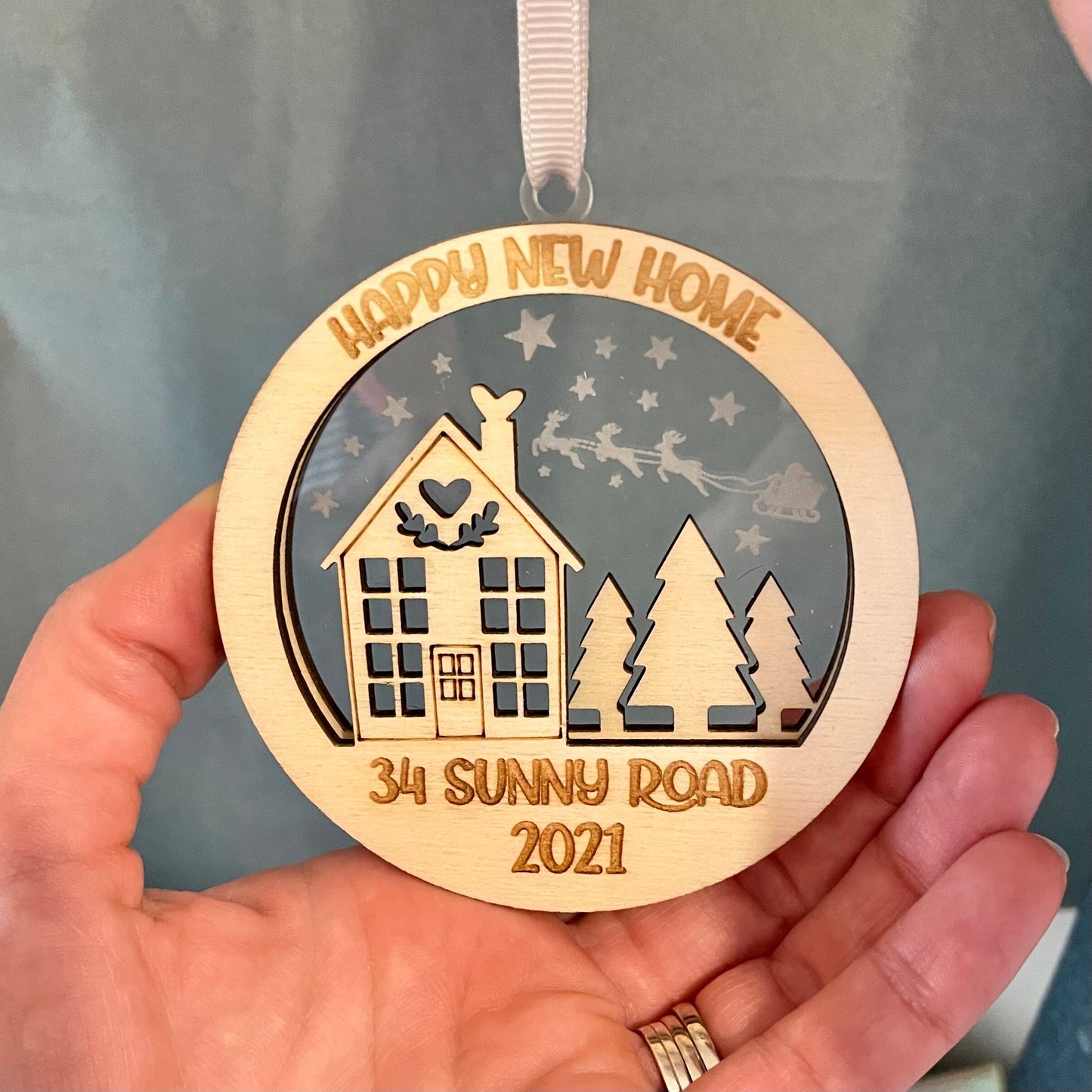 Personalised 3D Christmas Tree Ornament, New Home, First Christmas Gift