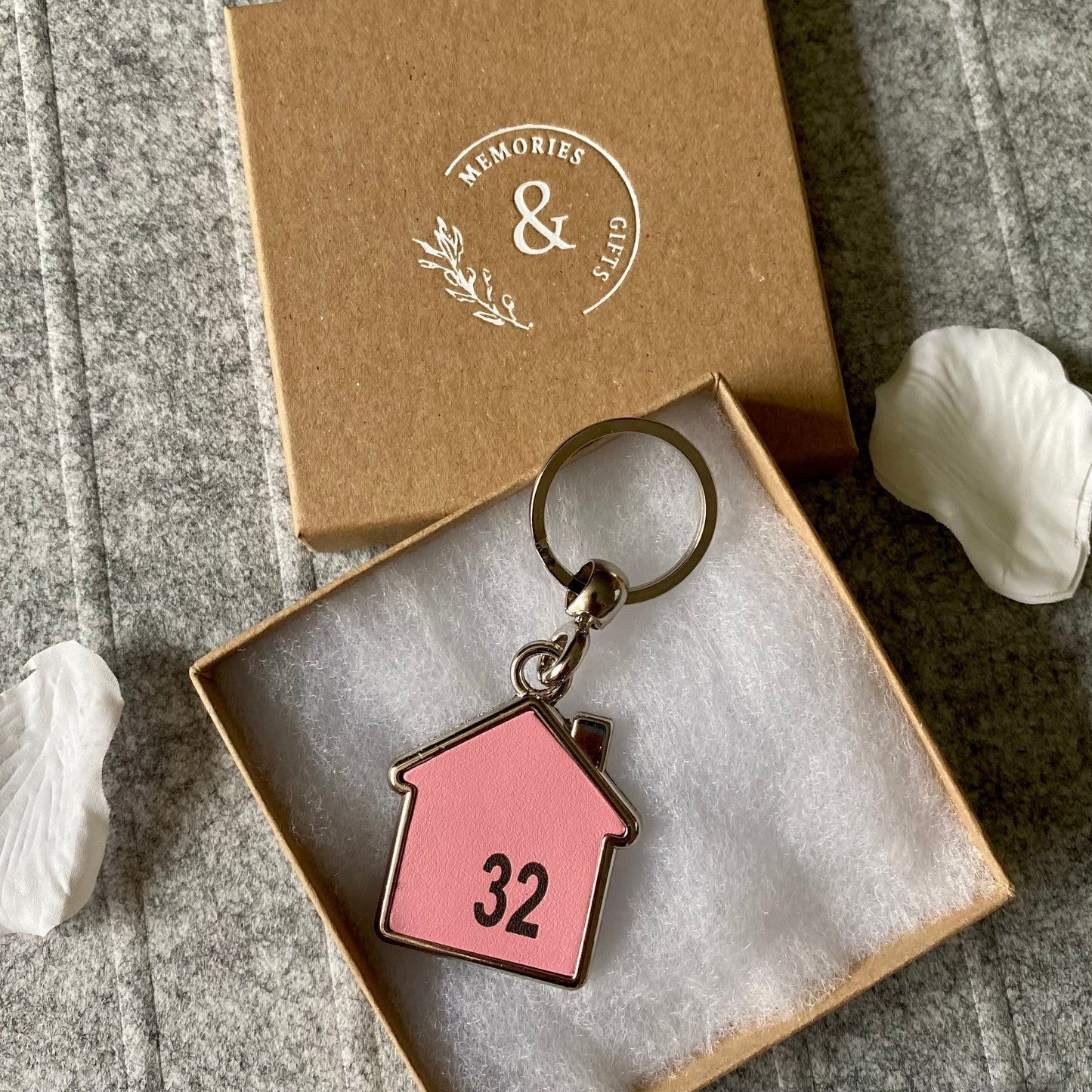 Personalised Leather / Metal Keyring, New house Keyring, Housewarming Gift