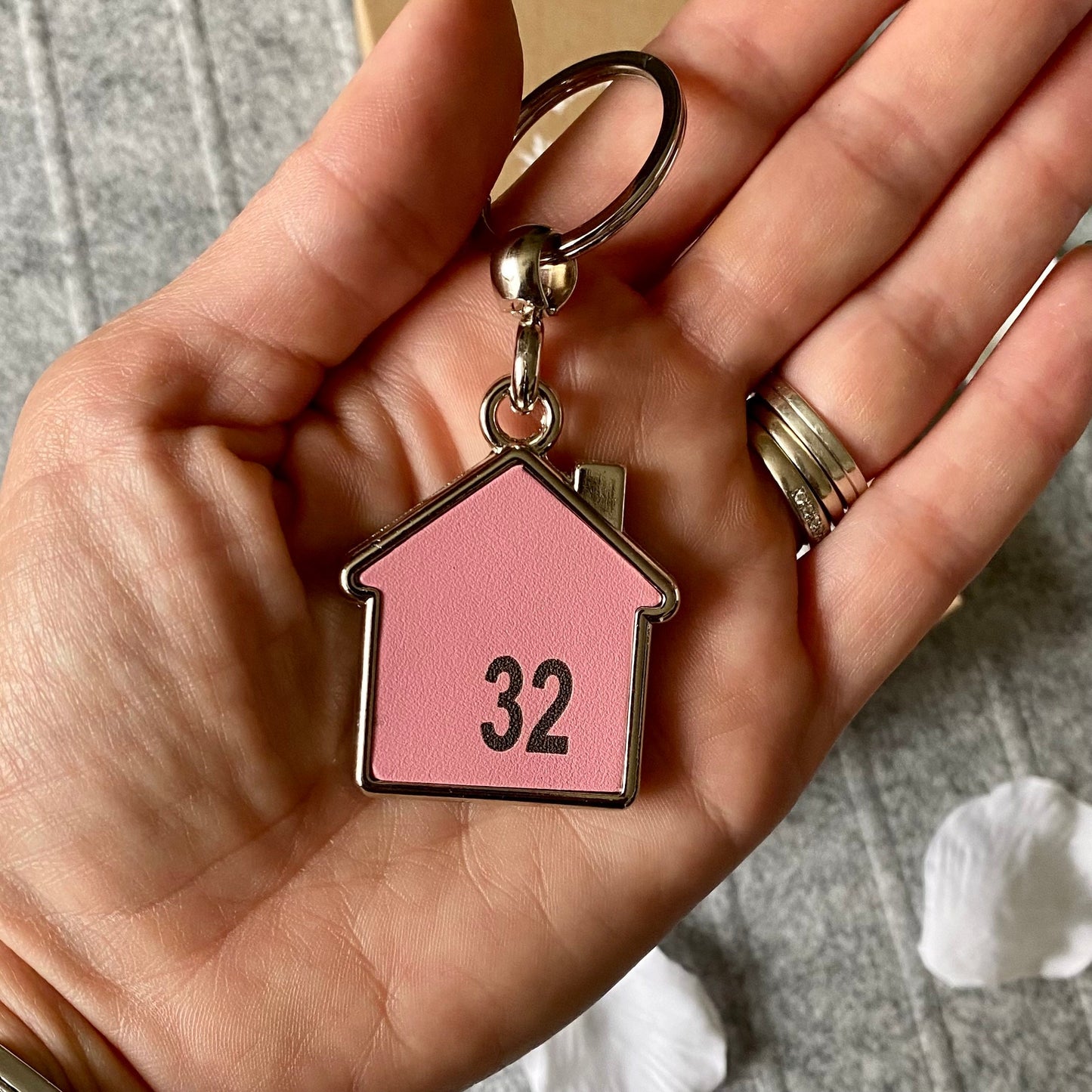 Personalised Leather / Metal Keyring, New house Keyring, Housewarming Gift