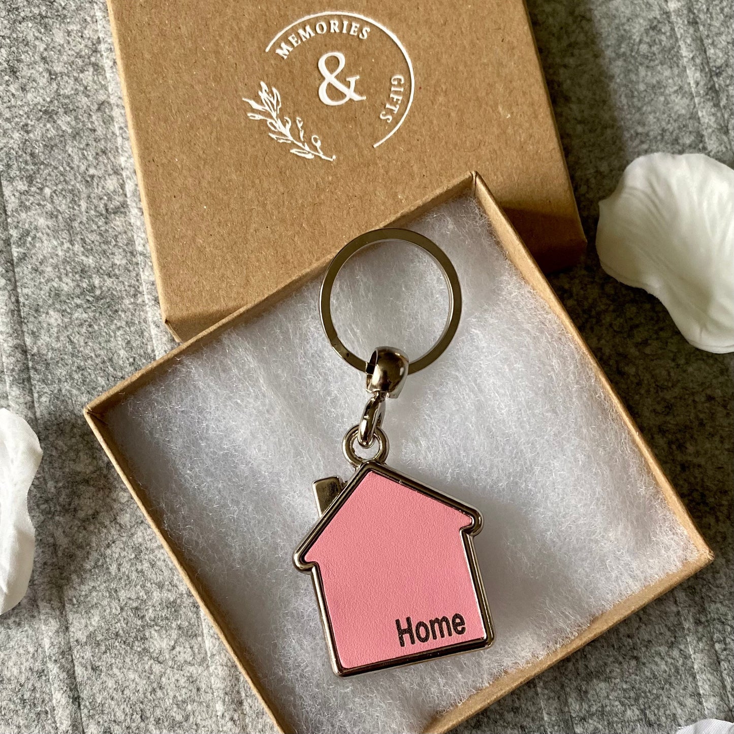 Personalised Leather / Metal Keyring, New house Keyring, Housewarming Gift
