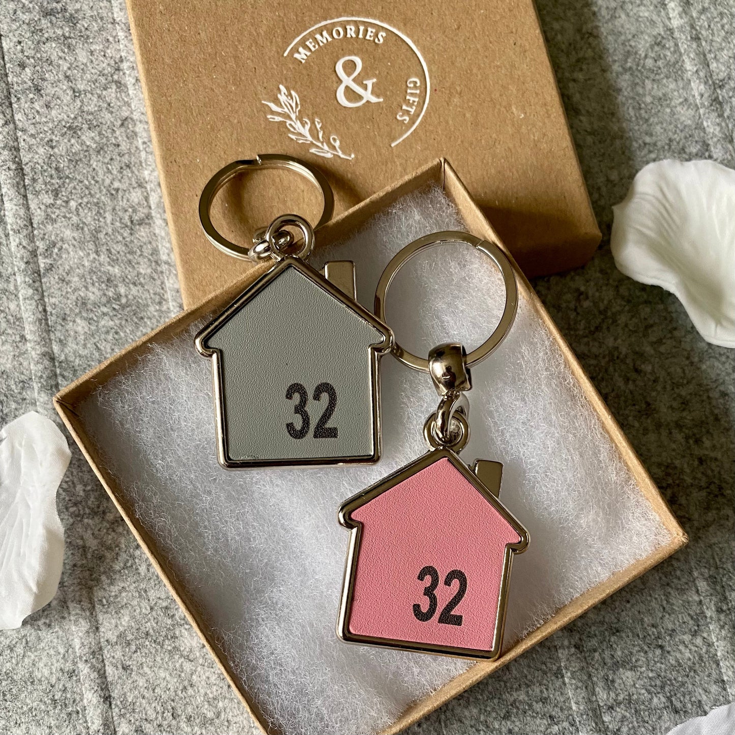 Personalised Leather / Metal Keyring, New house Keyring, Housewarming Gift