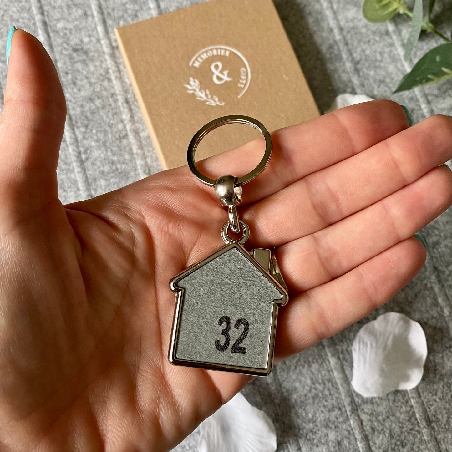 Personalised Leather / Metal Keyring, New house Keyring, Housewarming Gift