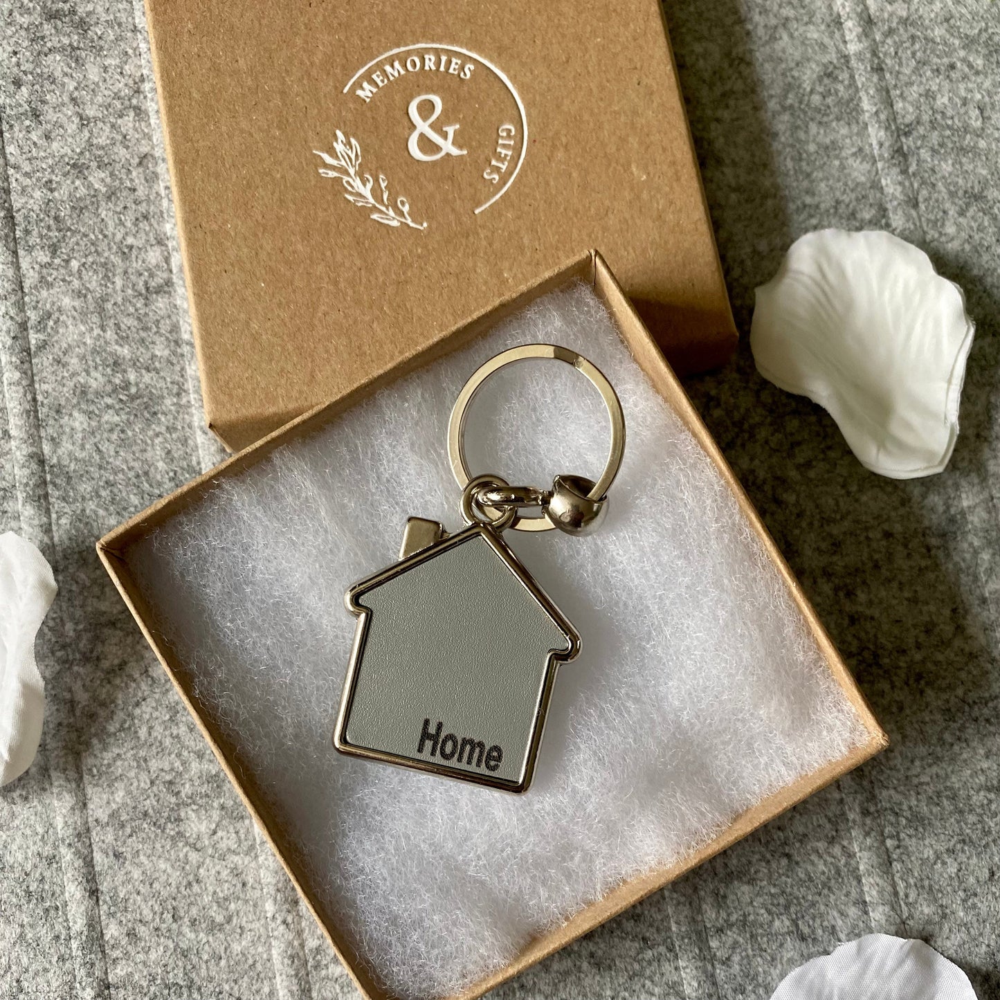Personalised Leather / Metal Keyring, New house Keyring, Housewarming Gift