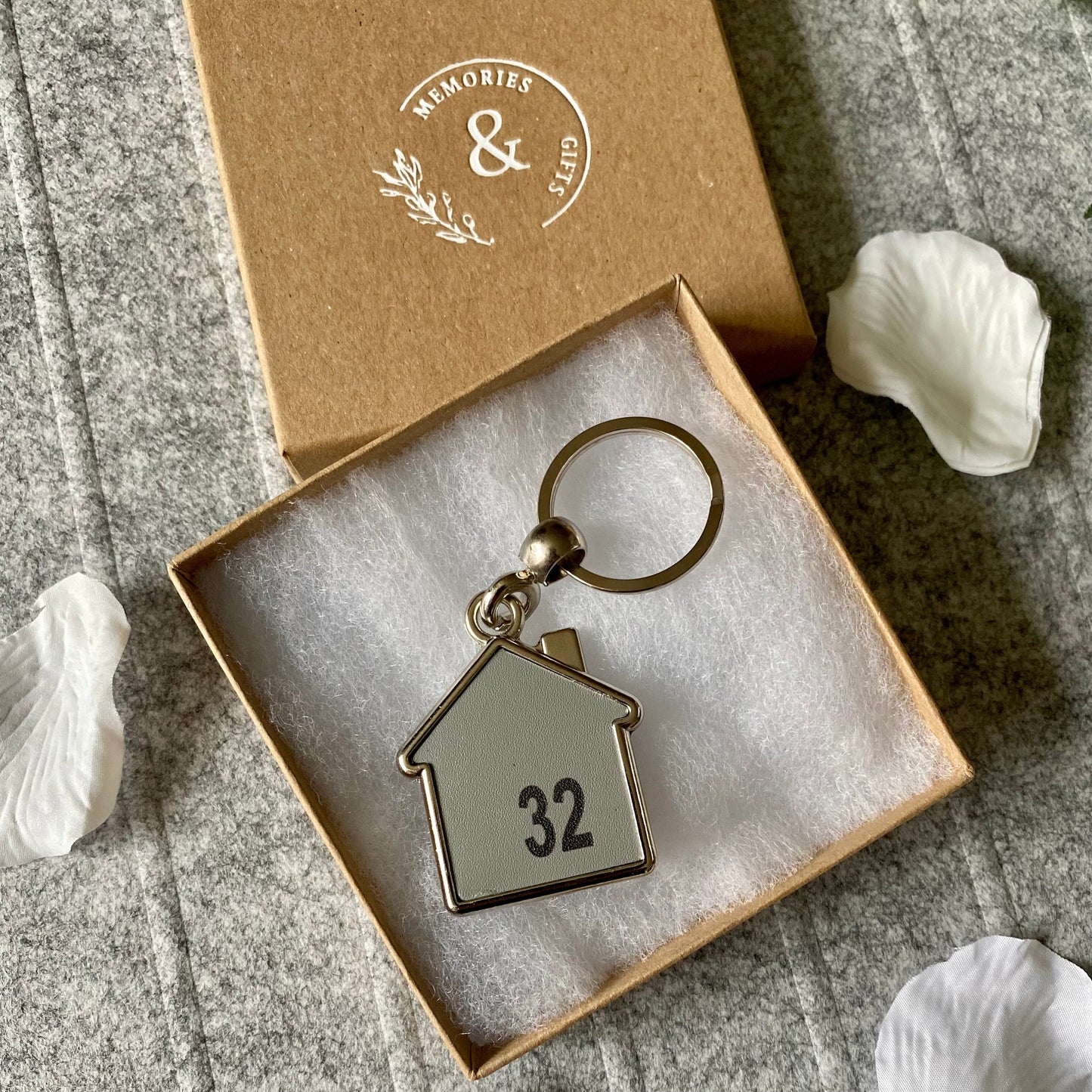 Personalised Leather / Metal Keyring, New house Keyring, Housewarming Gift