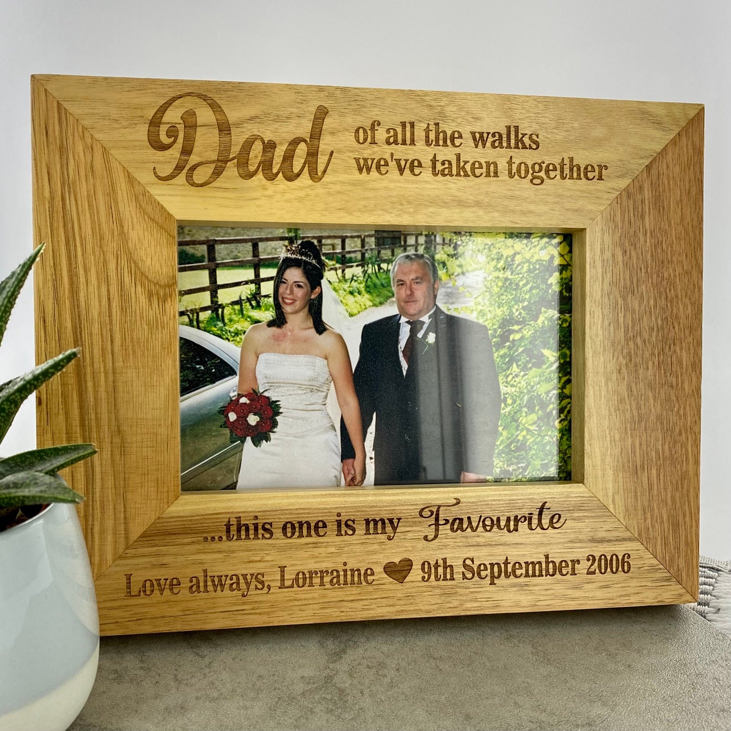 Father of the Bride Wooden Oak Frame
