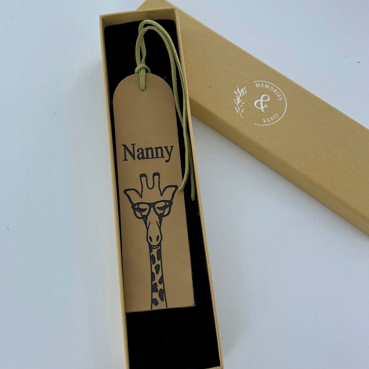 Personalised Giraffe Bookmark