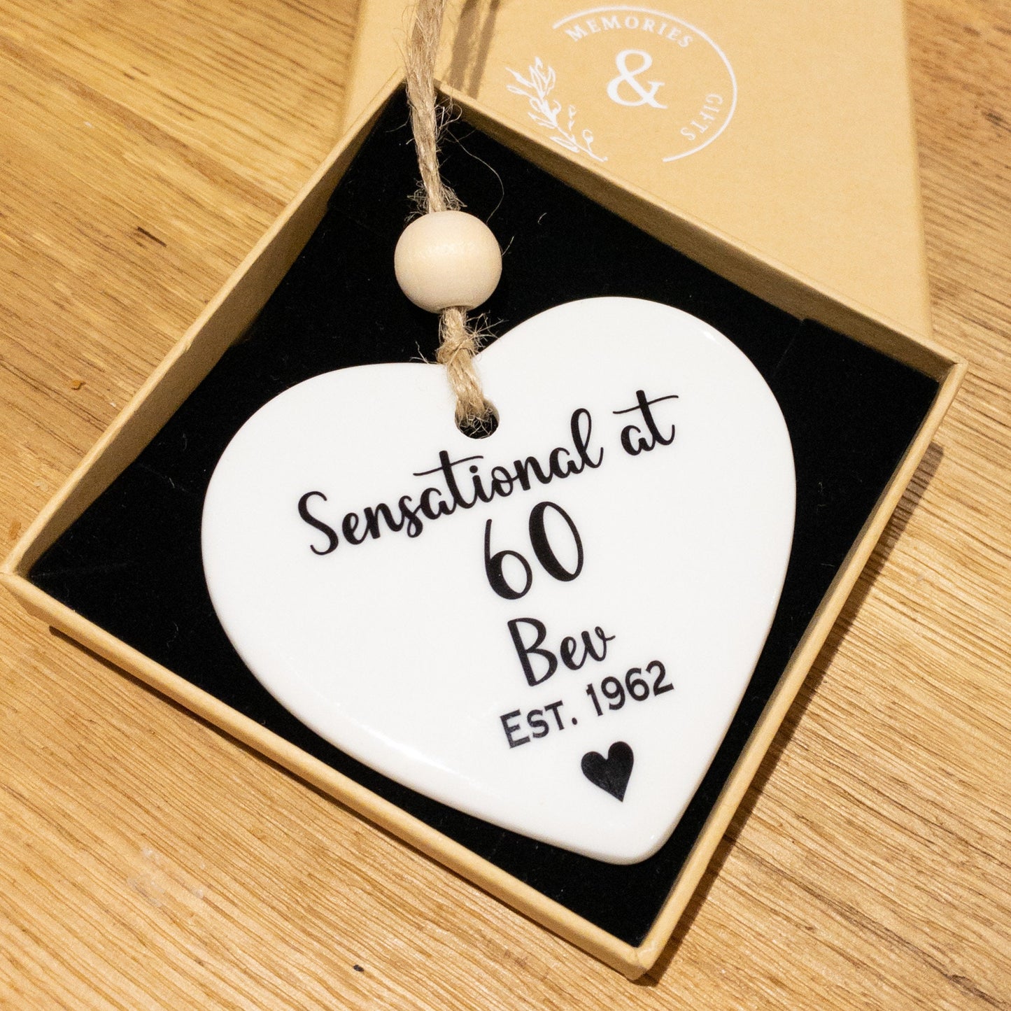 Personalised Ceramic Birthday Heart Decoration Ornament Gift