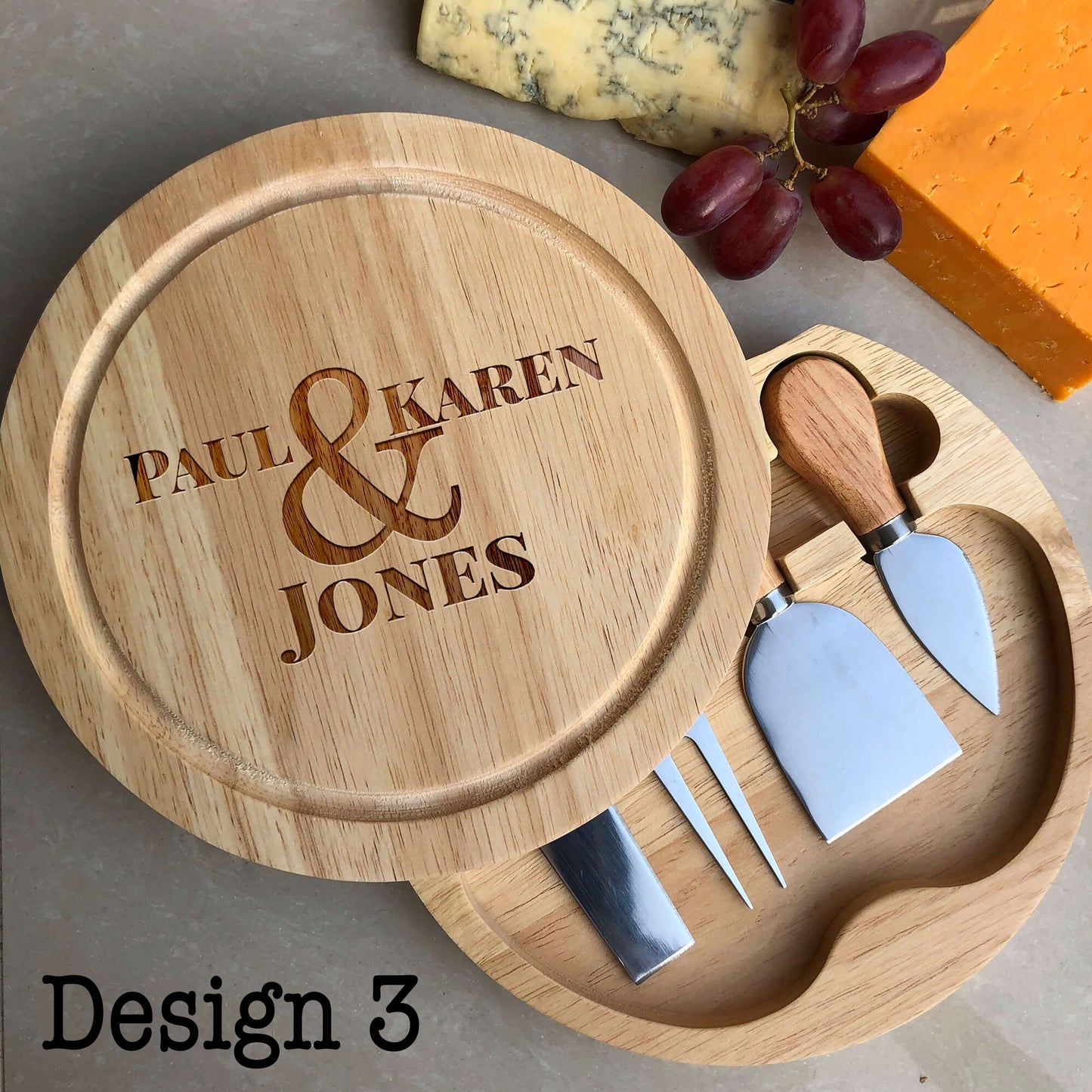 Personalised Cheese Board, Mr and Mrs Wedding Round Cheese Board, Anniversary Gift