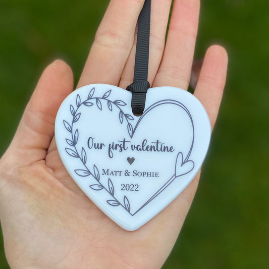 Our First Valentine Ceramic Heart