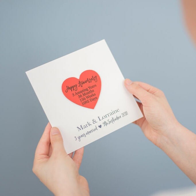 Third Leather Wedding Anniversary Card