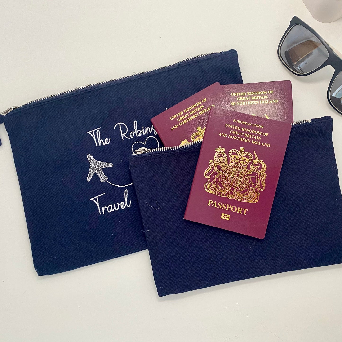 Personalised Embroidered Travel Document Pouch