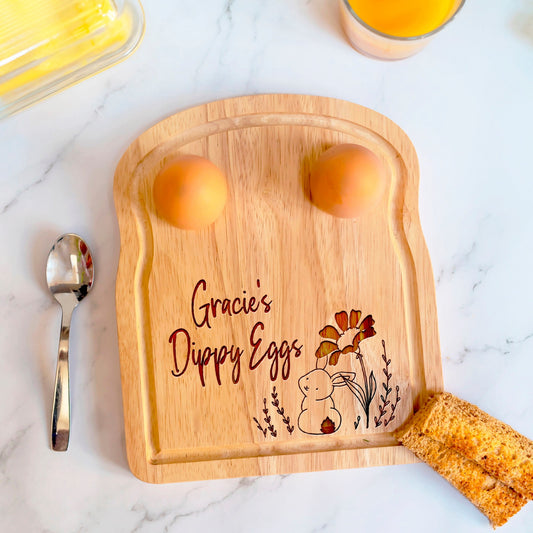 Personalised Easter Bunny Breakfast Egg and Toast Board