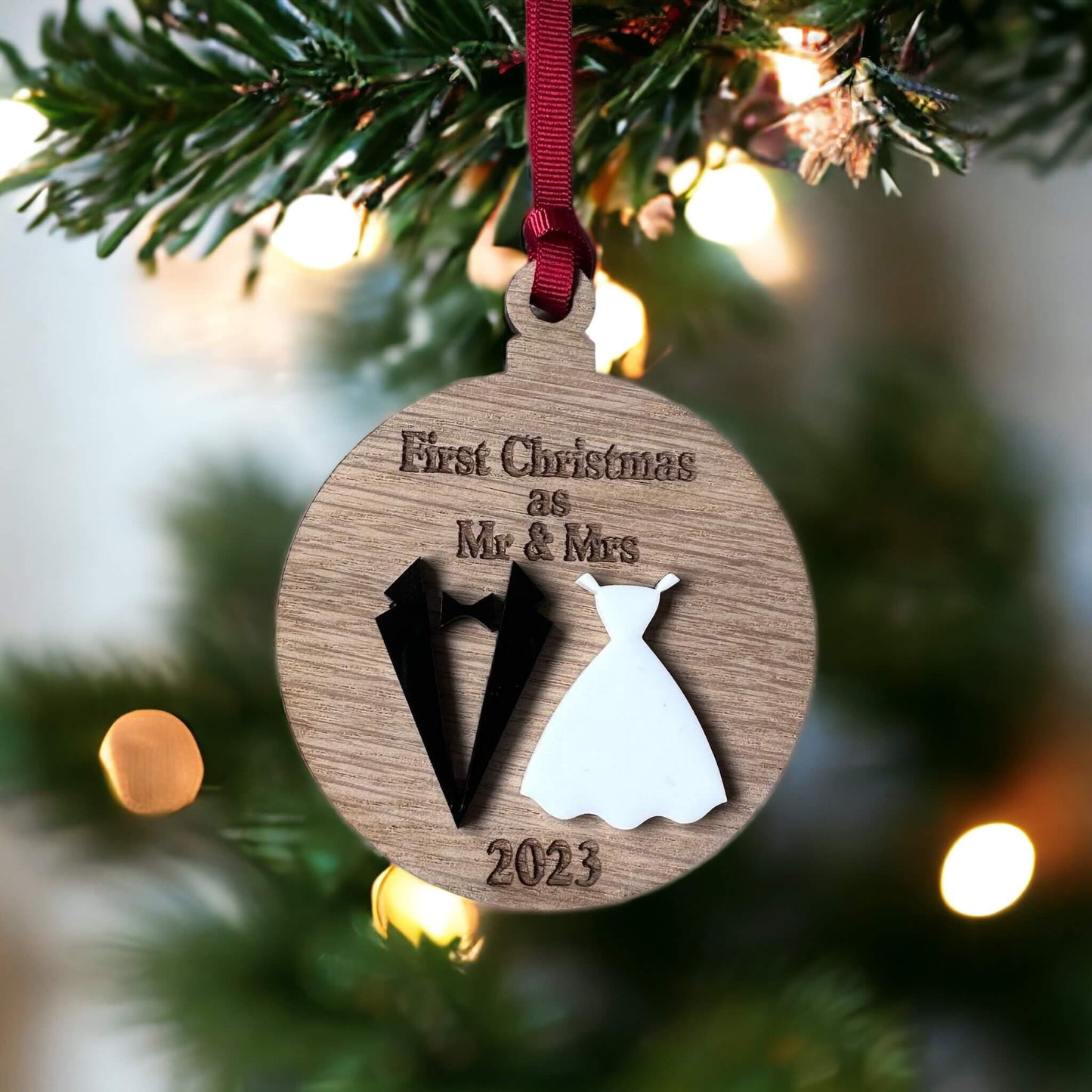 First Christmas as Mr & Mrs Greeting Card with keepsake ornament