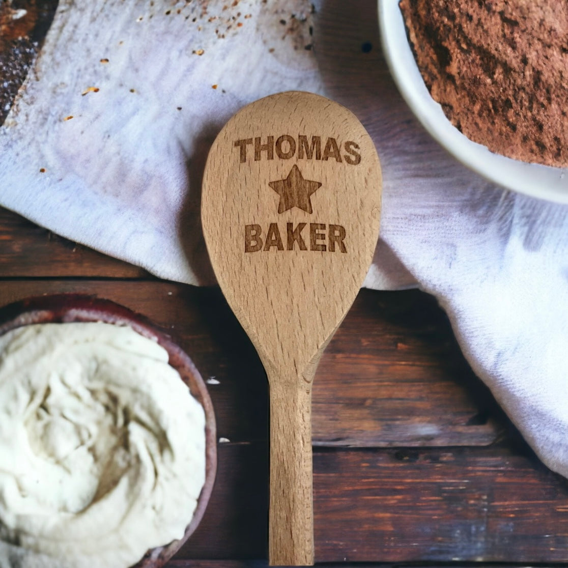 Personalised Star Baker Wooden Spoon Gift