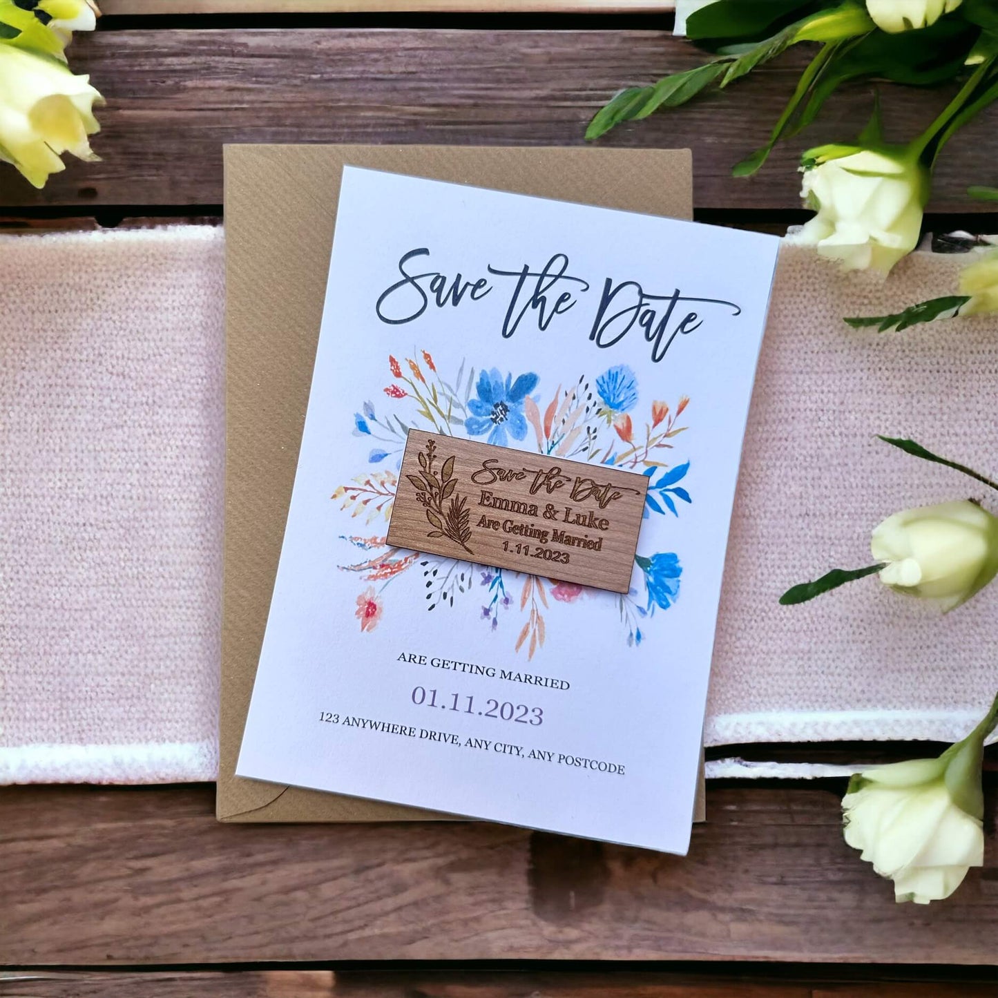 Personalised Save The Date or Evening Invitation Cards