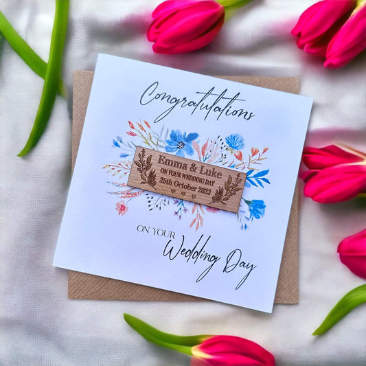 Personalised Floral Wedding Card