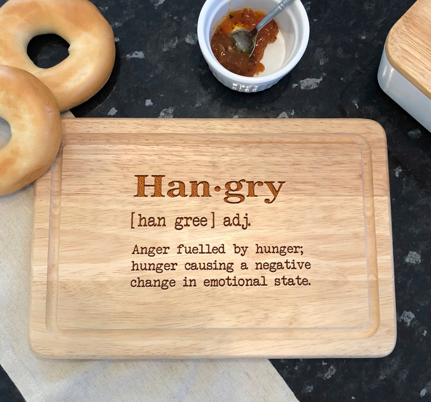 Hangry Hungry Funny Rectangle Wooden Chopping Board Family Gift