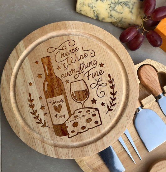 Cheese & Wine and all things Fine Cheeseboard with utensils
