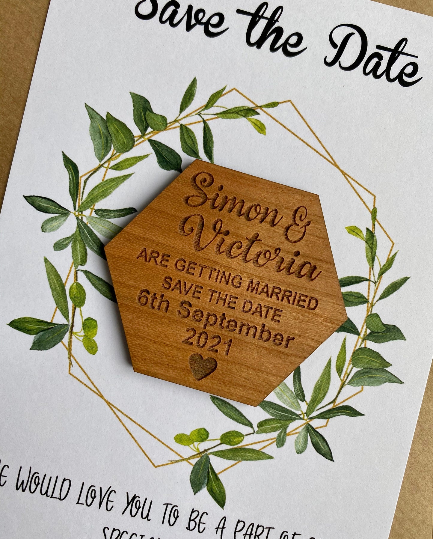 Personalised Save the Date Wedding Announcement Invitation