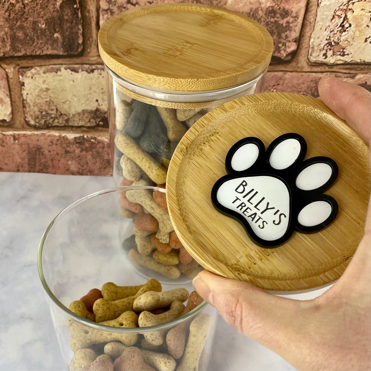 Personalised Dog Treats Pet Paw Print Glass Jar – Memories Gifts Ltd