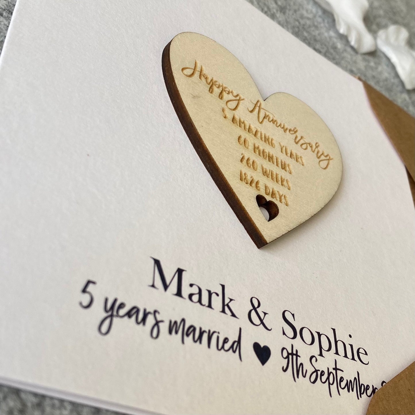 Personalised 5th Anniversary Card