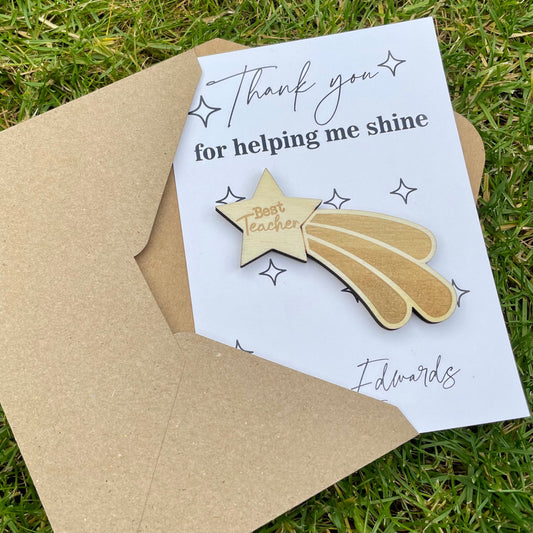 Thank You Teacher Card - Star Design