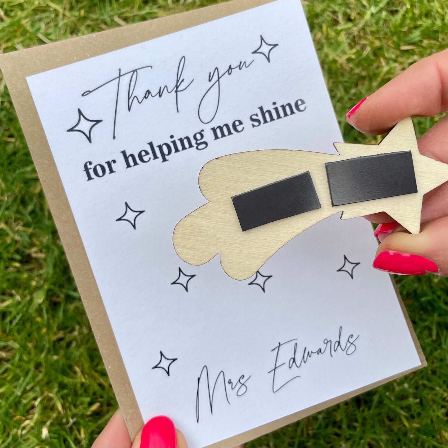 Thank You Teacher Card - Star Design