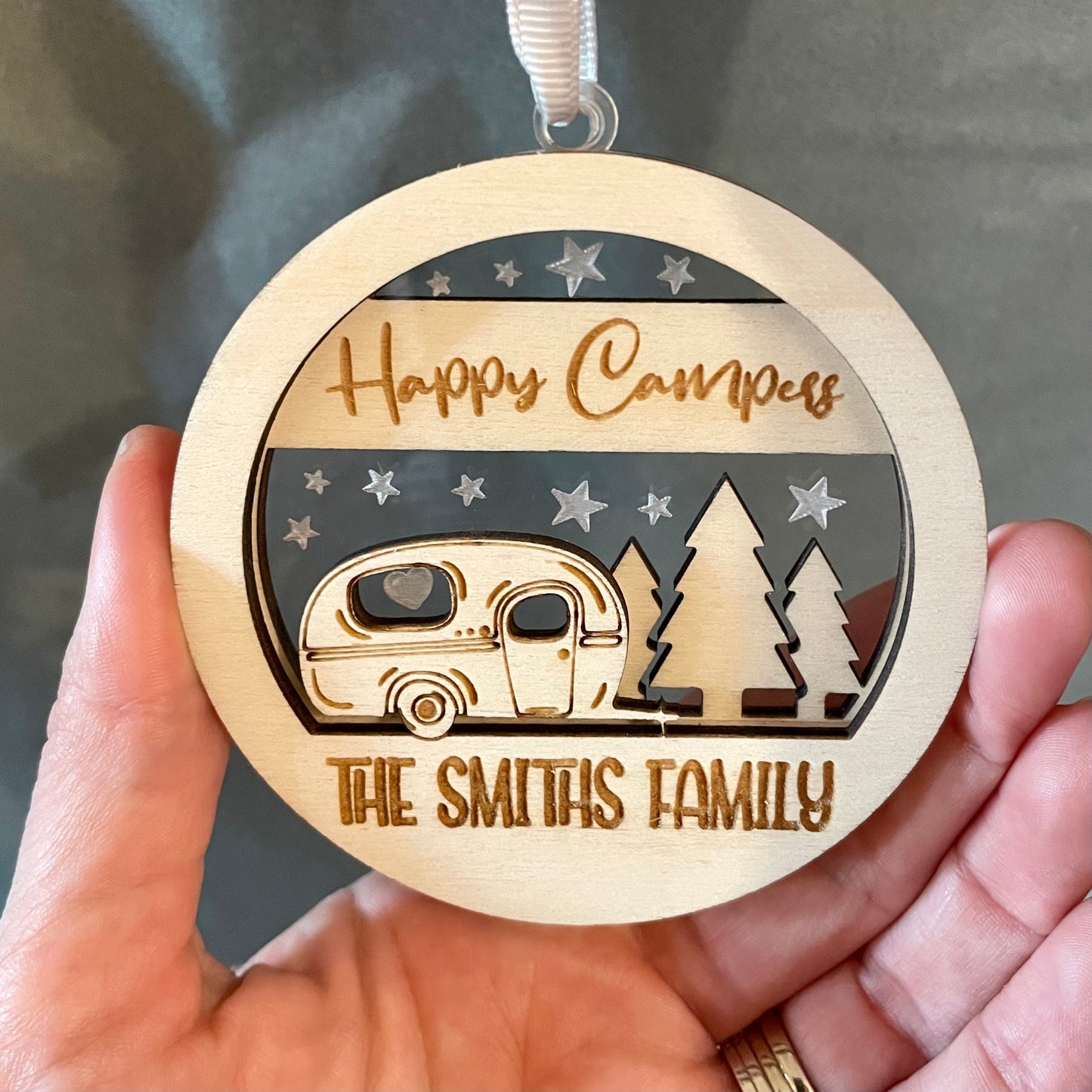 Personalised Caravan 3D Christmas Tree Ornament Decoration Gift