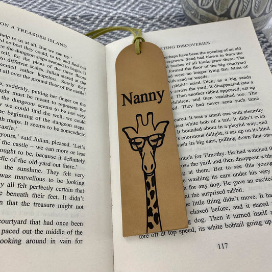 Personalised Giraffe Bookmark