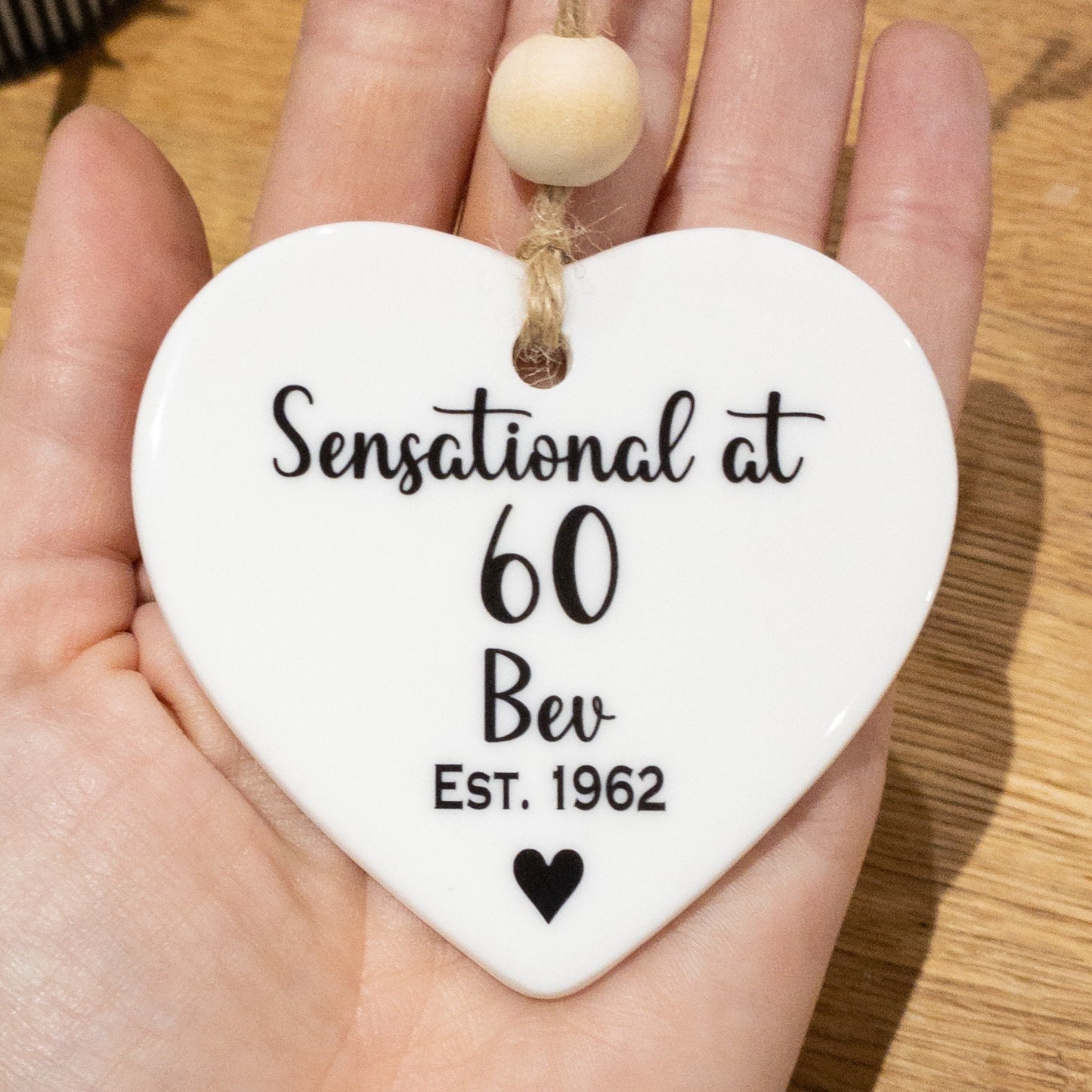 Personalised Ceramic Birthday Heart Decoration Ornament Gift