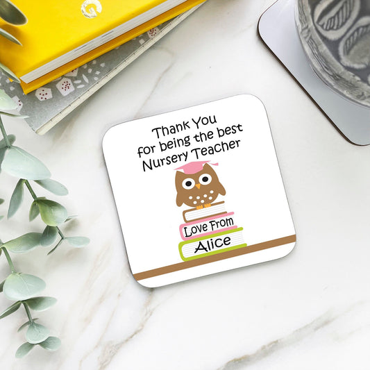 Personalised Nursery Teacher Coaster