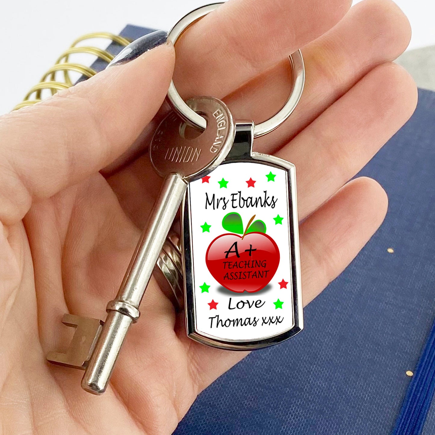 Personalised Teacher Keyring - Apple