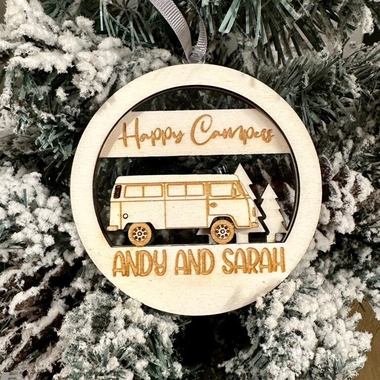 Personalised Campervan Christmas Decoration Gift