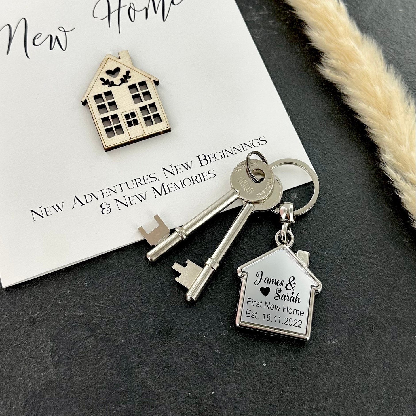 Personalised First Home Keyring, New Home Gift, New House Keyring
