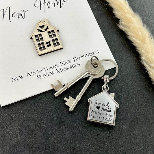 Personalised First Home Keyring, New Home Gift, New House Keyring, Housewarming Gift, Couples Gift