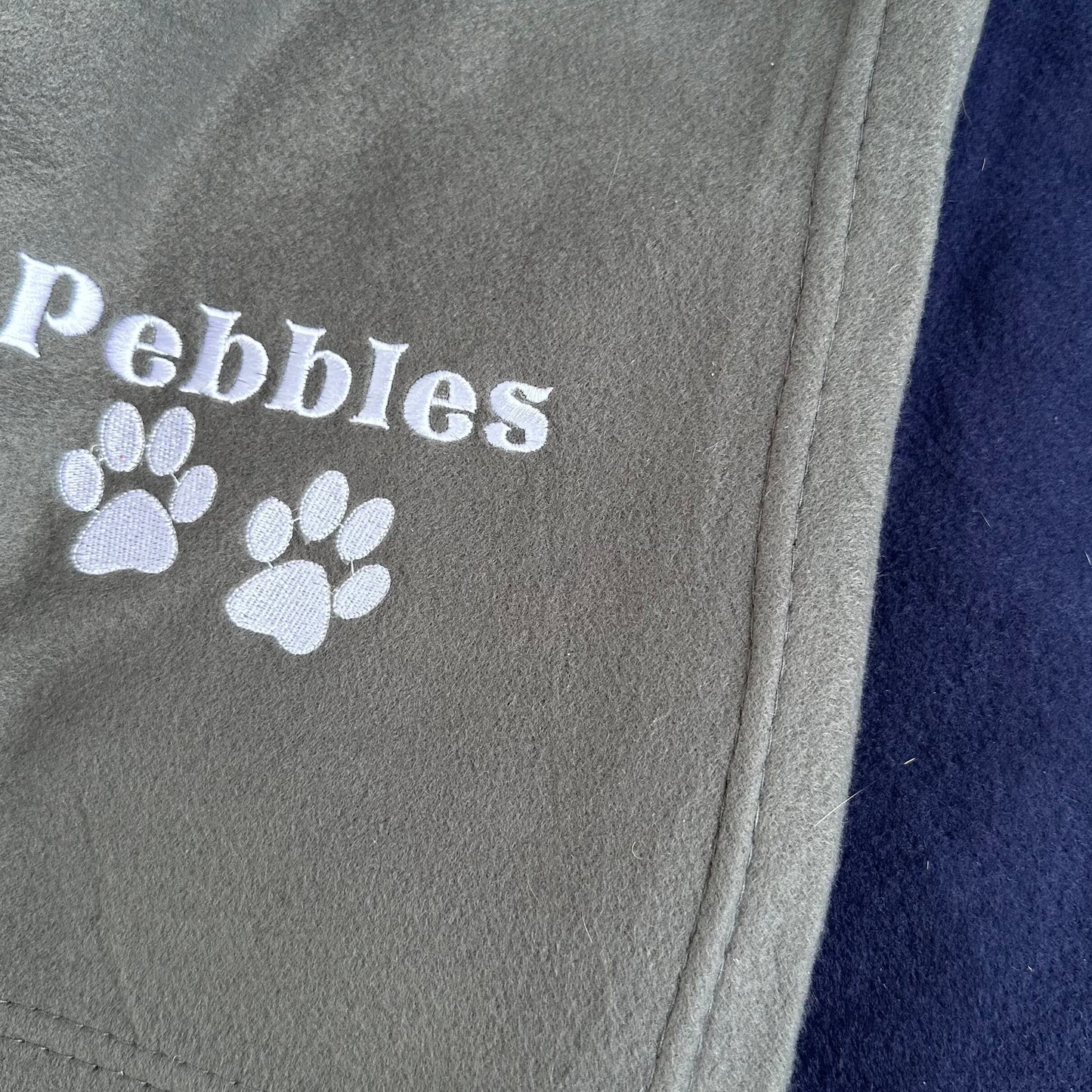 Personalised Pet  Blanket with Name, Bedding Blanket for Pet, Fleece Embroidered Cat Blanket, Paw print Gift